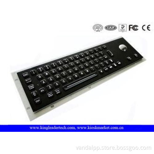 Black Industrial Keyboard With Optical Trackball In Full Tr